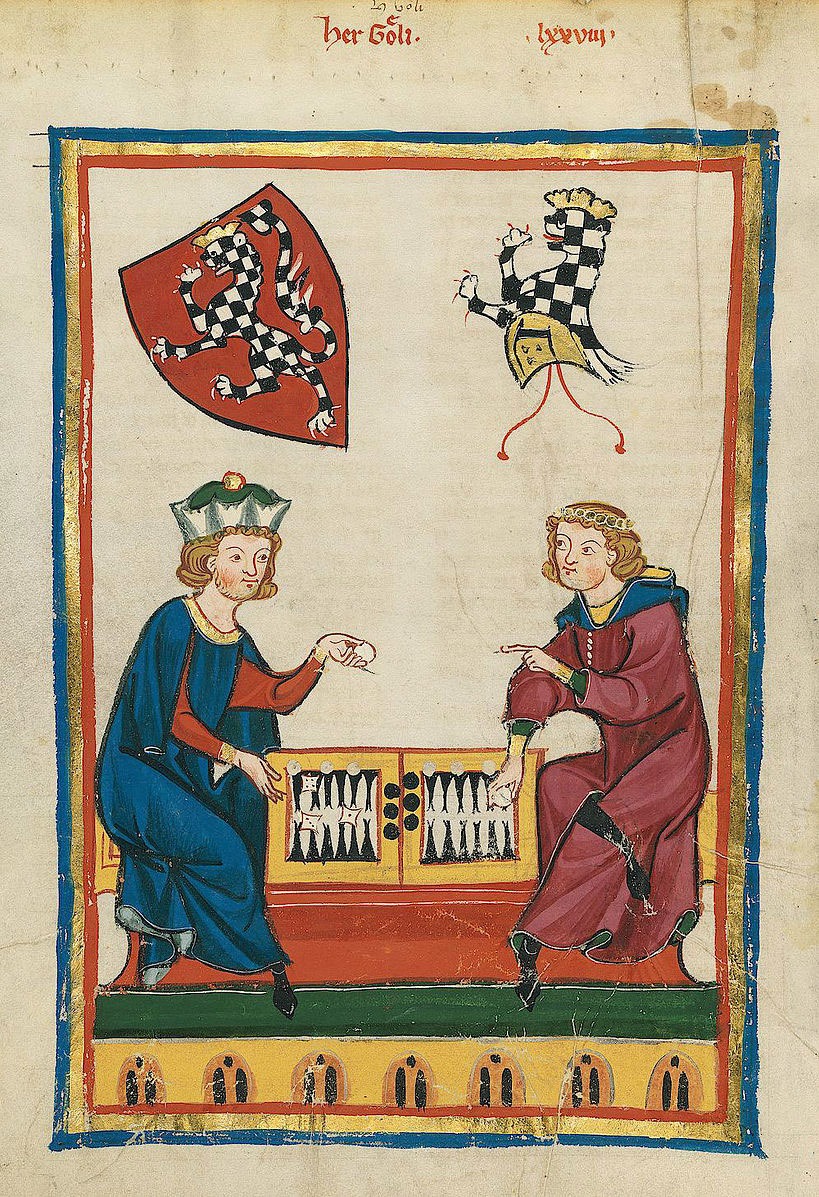 نقاشی تخته نرد مربوط به قرن 14 میلادی